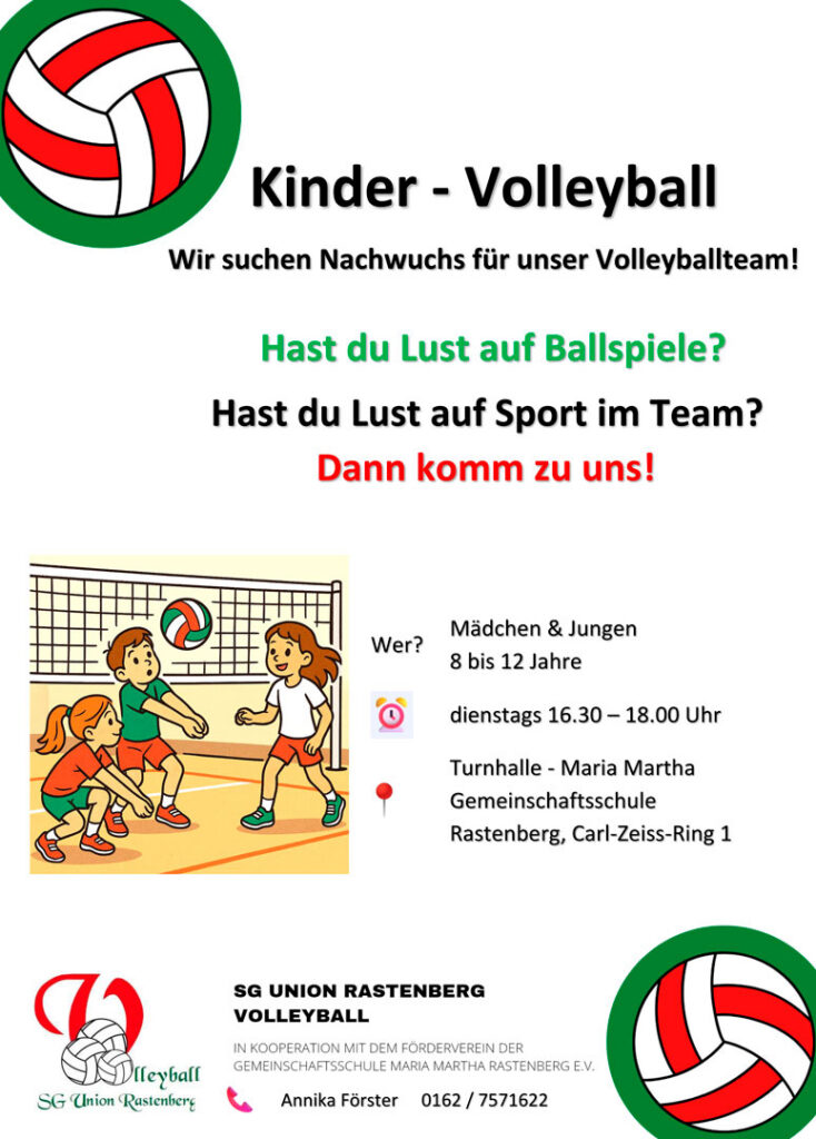 Plakat - Nachwuchs für den Sektor Volleyball wird gesucht