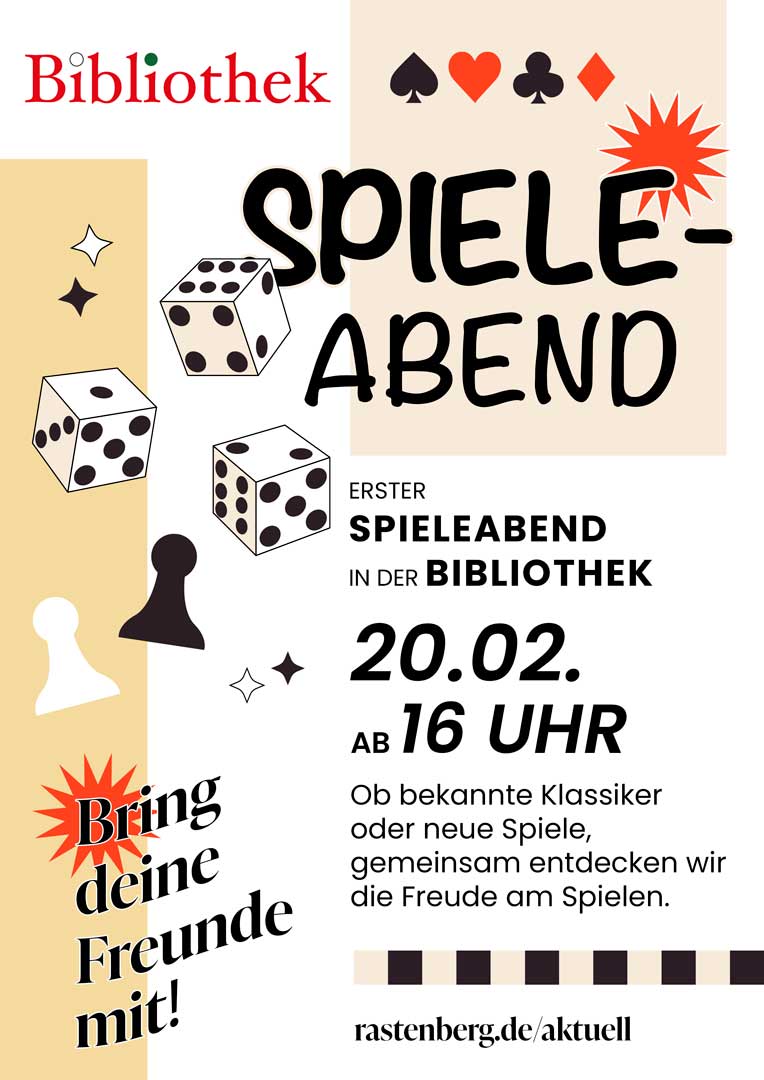 Spieleabend_ Bibliothek Rastenberg. Der erste Spieleabend in der Bibo Rastenberg.
